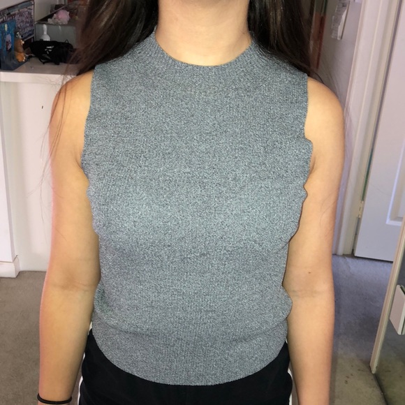mock neck muscle tee